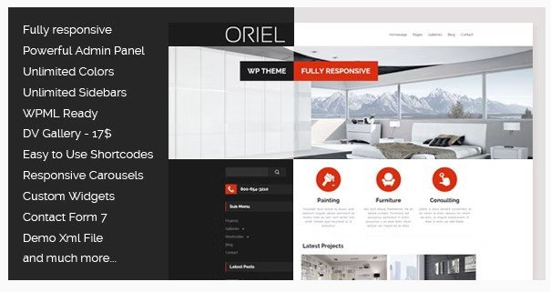ORIEL  Responsive Interior Design WordPress Theme