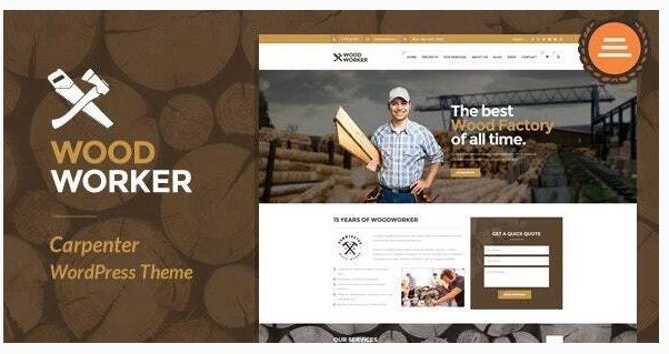 WoodWorker  Carpenter Handy Service WordPress Theme