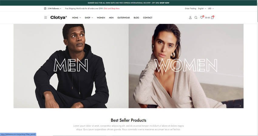 Clotya-Fashion Store eCommerce WordPress Theme
