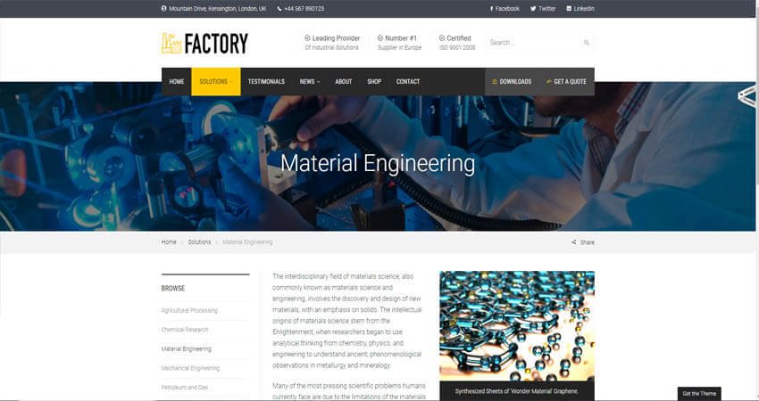 Factory-Industrial Business WordPress Theme