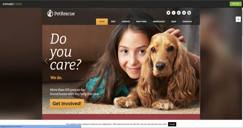  Pet Rescue- Animals and Shelter Charity WordPress Theme
