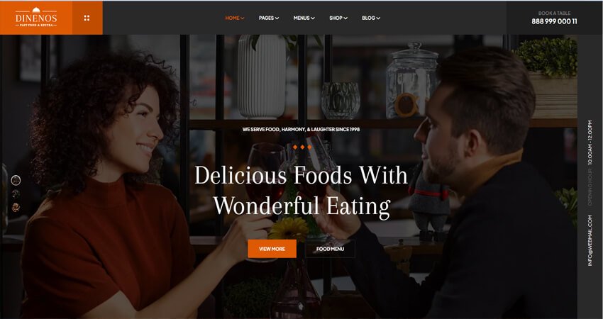 
Dinenos- Restaurants WordPress Theme
