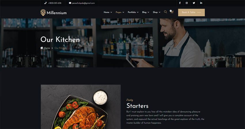 Millennium- Restaurant WordPress Theme