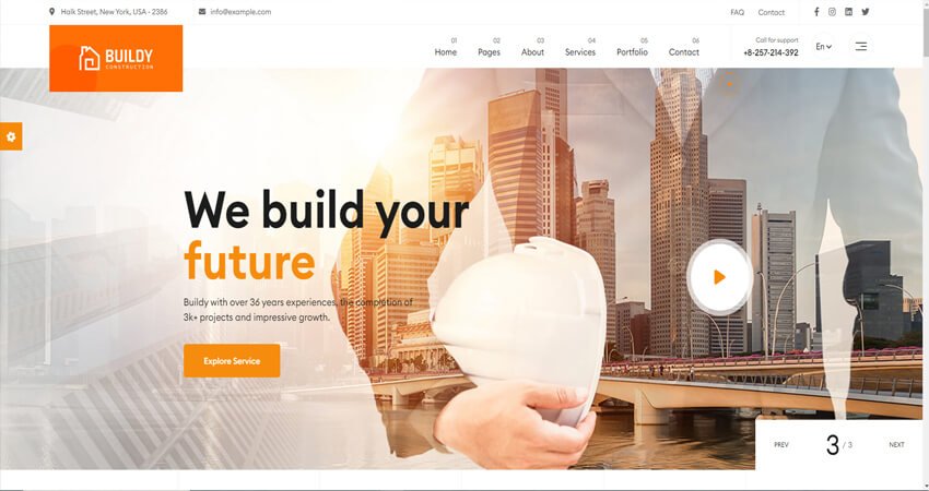 Buildy- Construction and Architecture WordPress theme

