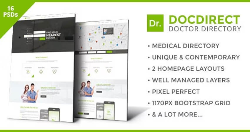 DocDiresct- WordPress Theme for Doctors and Healthcare directory 

