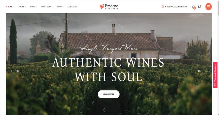 Emdene- Wine & Cheese WordPress Theme 