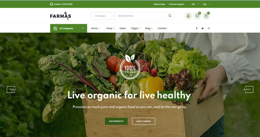  Farmas- Organic Food Store WordPress Theme 
