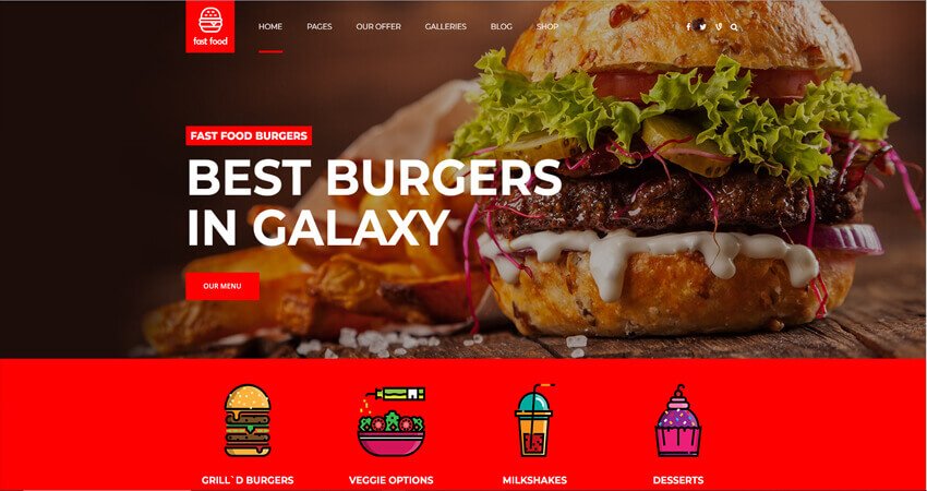  Fast Food WordPress Theme 
