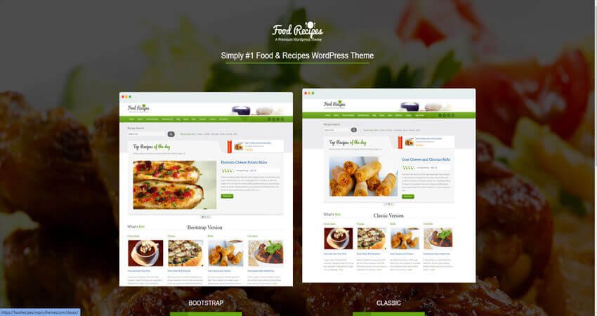Food Recipes-WordPress Theme 
