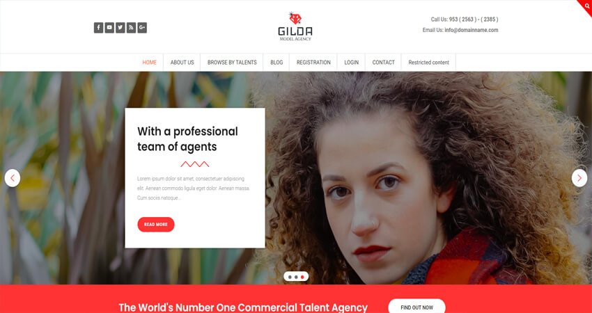 Gilda-Model Agency WordPress CMS Theme
