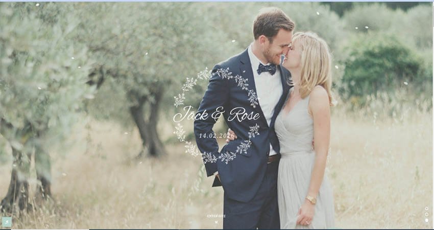 Jack & Rose-A Whimsical WordPress Wedding Theme
