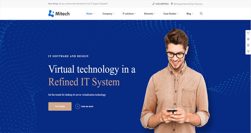 Mitesh - Technology IT Solution & Service WordPress Theme
