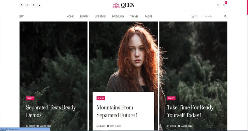  Queen - Fashion Lifestyle Blog WordPress Theme
