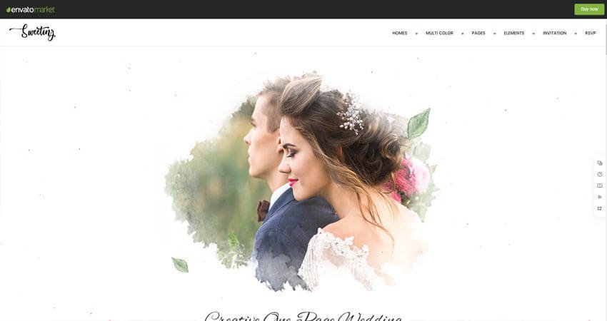 Sweetinz-Creative On-page Wedding WordPress Theme
