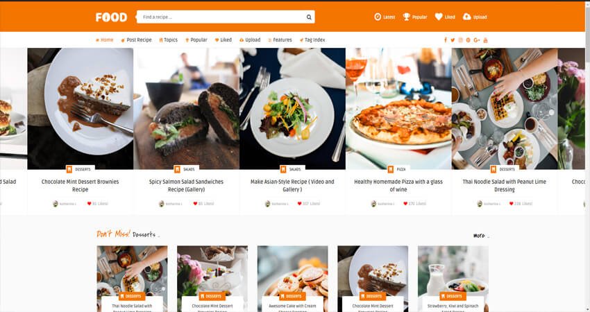 Tasty-WordPress Food Recipes Theme 
