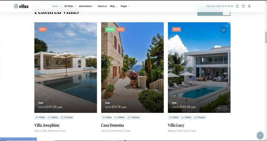 Villax-Villa vacation Rentals WordPress Theme

