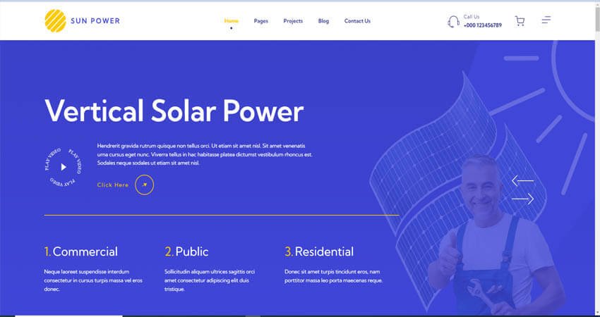 SunPower - Solar Energy WordPress Theme 