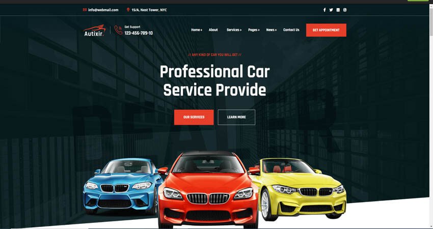 Autixir- Car Repair Service & Auto Mechanic WordPress Theme
