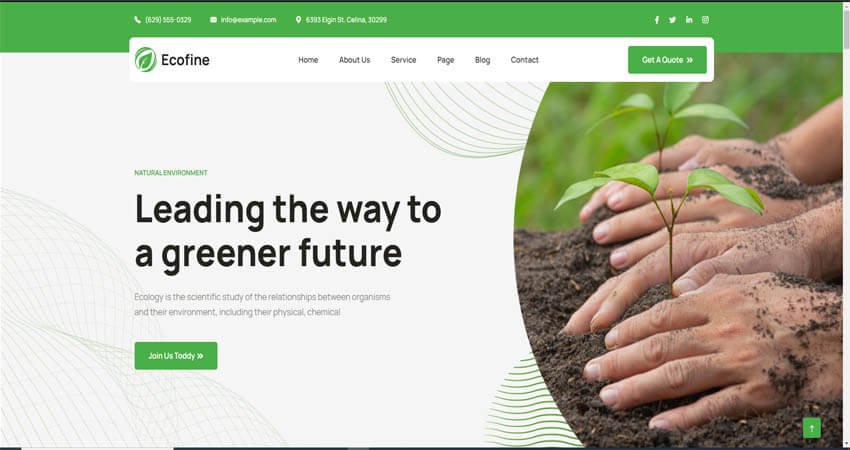 Ecofine Ecology & Environment WordPress Theme
