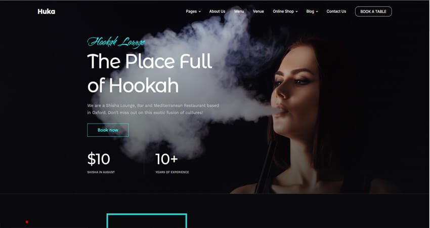  Huka-Shisa Bar Hookah Lounge WordPress Theme
