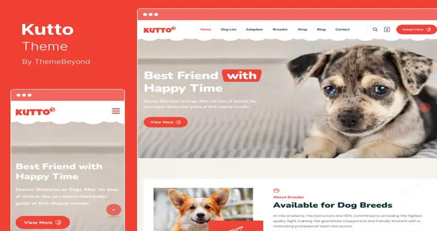  Kutto-Pet Breeder & Adoption WordPress Theme
