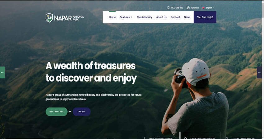 Napar - Nature Park & Visitors Information WordPress Theme
