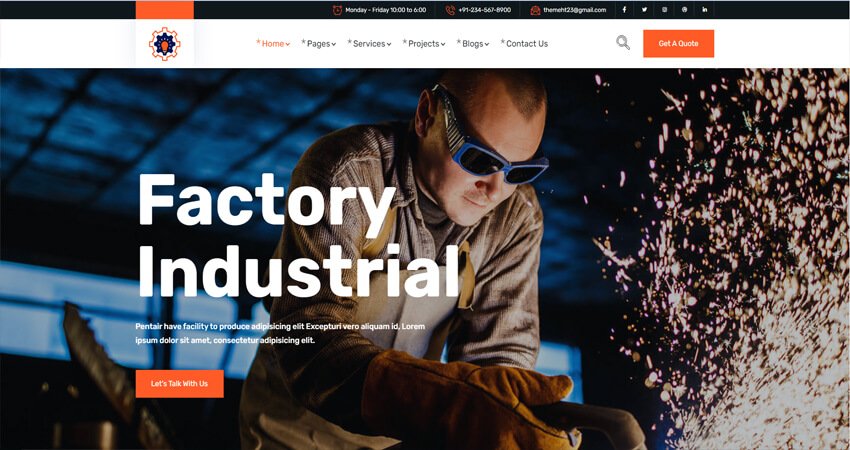 Pentair-Factory and Industrial WordPress Theme