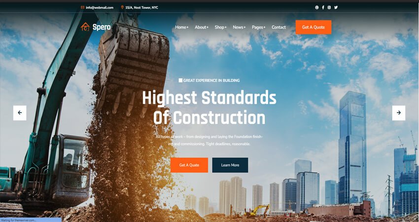 Spero -construction Industry WordPress Theme