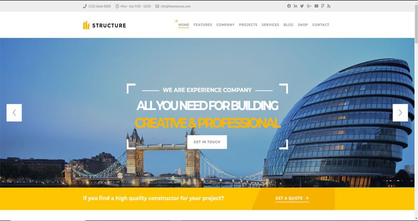 Structure-Construction Industrial Factory WordPress Theme
