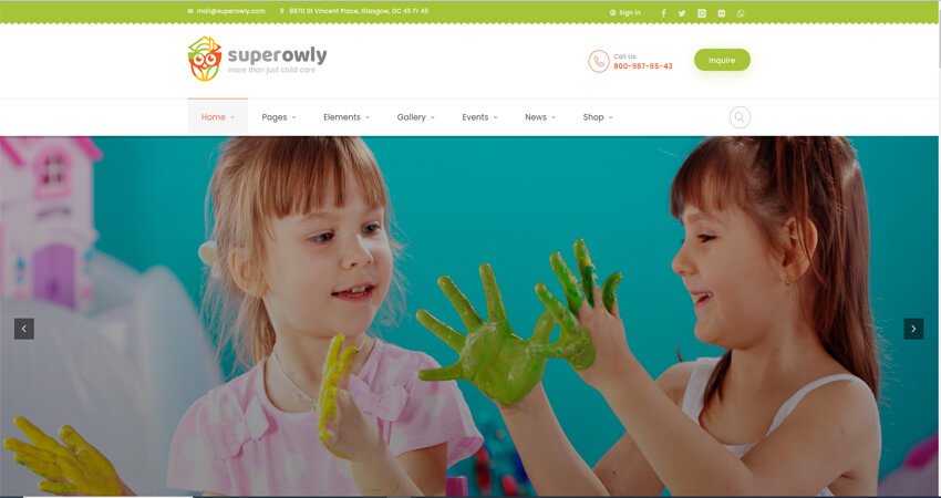 Superowly- Kids WordPress Theme
