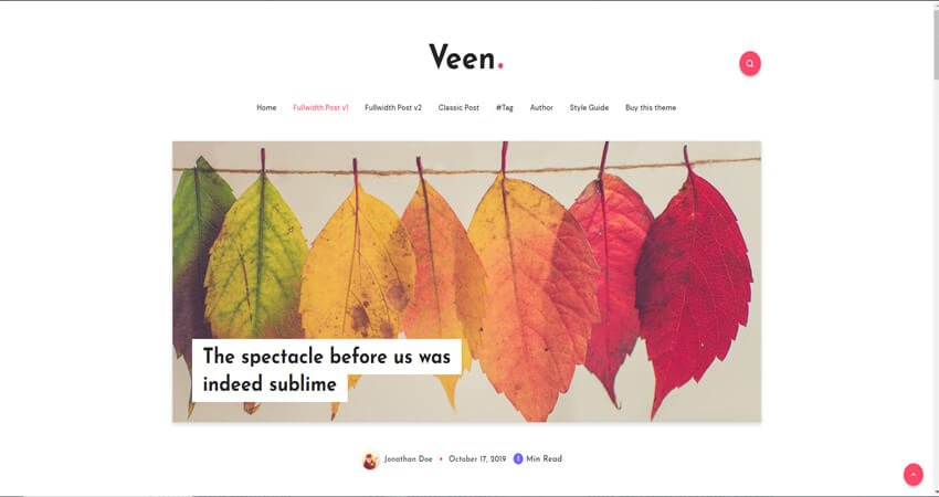 Veen- Minimal Blog for Ghost 
