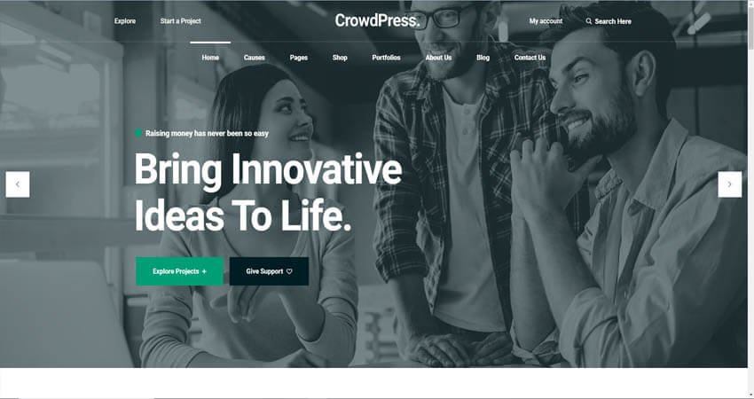  Crowd Press - Crowdfunding Responsive WordPress Theme
