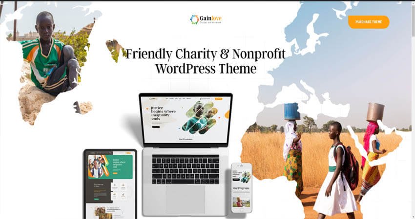 Gainlove - Nonprofit Charity WordPress Theme
