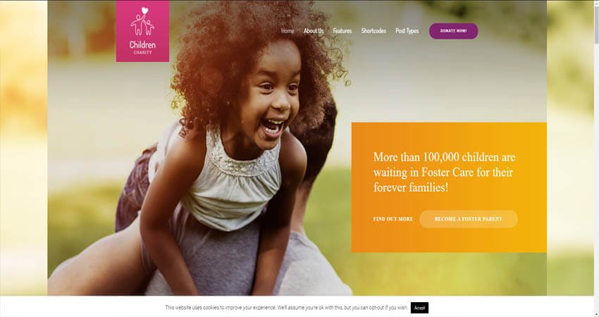 Children Charity- Nonprofit NGO WordPress Theme
