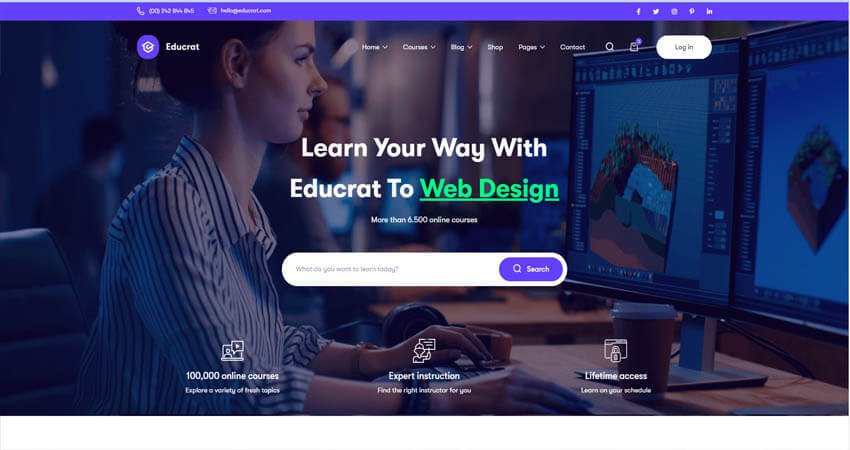 Educrat - Online Course Education WordPress Theme
