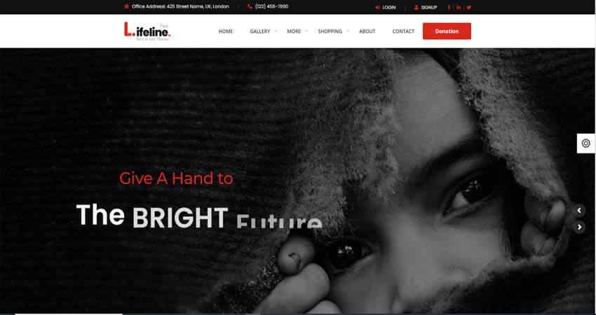 Lifeline 2- An Ultimate Non-Profit WordPress Theme For Charity, Fundraising, and NGO Organizations