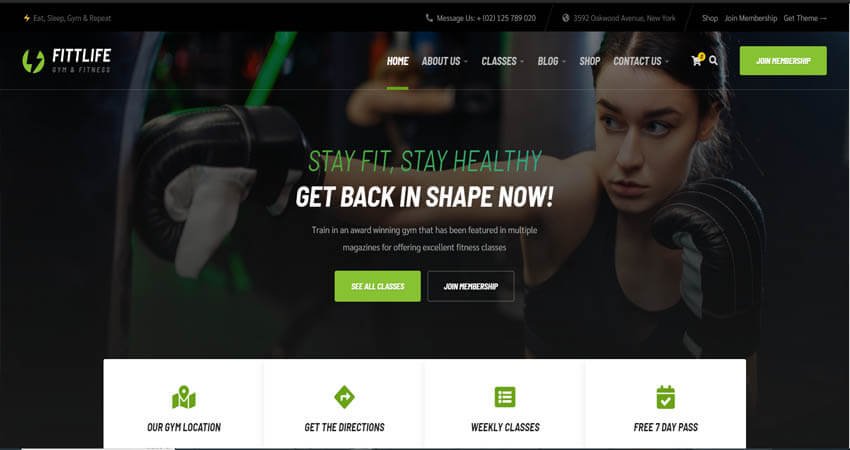 Fittlife - Gym & Fitness WordPress Theme
