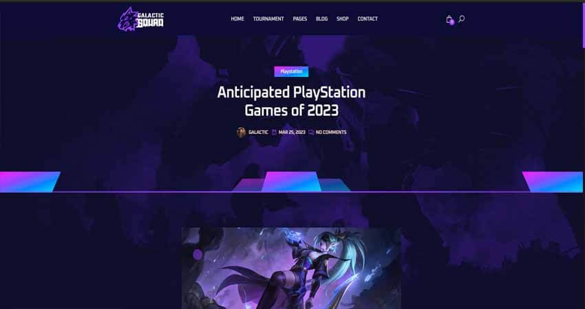 Galactic-eSports and Gaming WordPress Theme