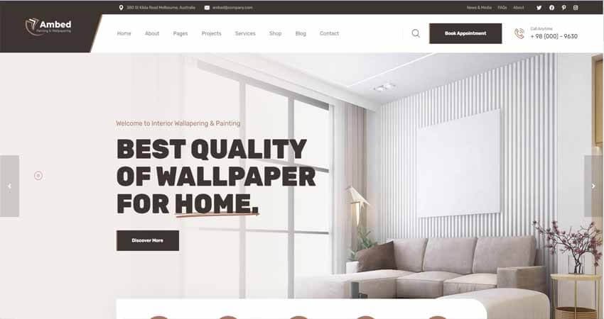 Ambed- Wallpapers & Painting Service WordPress Theme