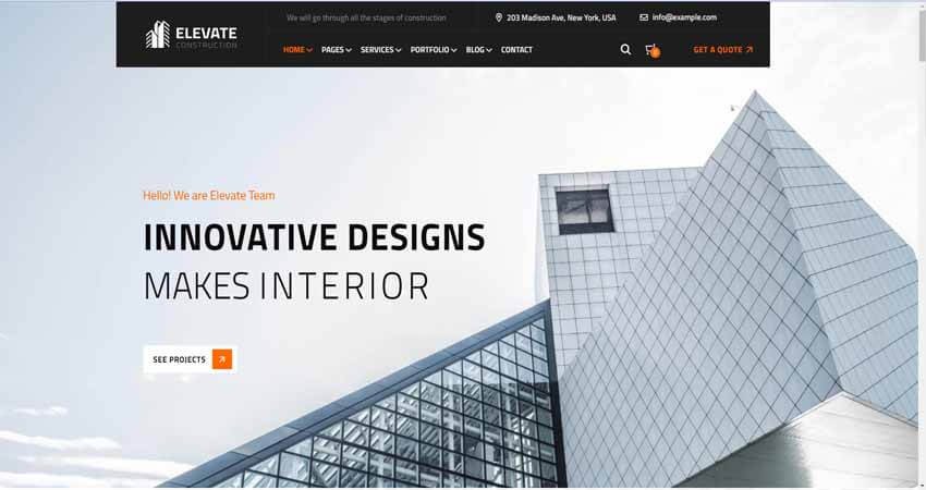 Elevate- Construction WordPress Theme