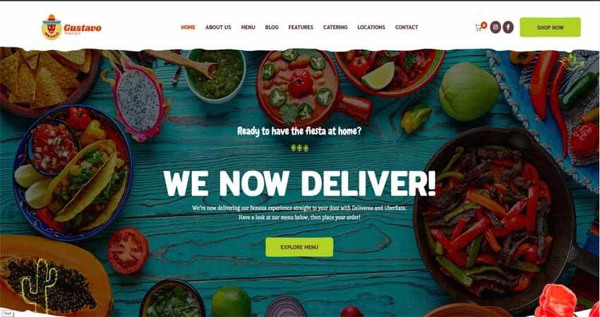 Gustavo-Mexican Grill, Bar & Restaurant WordPress Theme