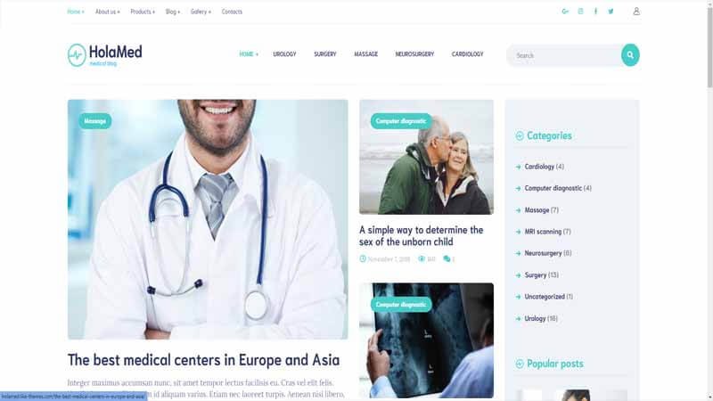 HolaMed- Medical Diagnostic & Plastic Surgery Clinic WordPress Theme