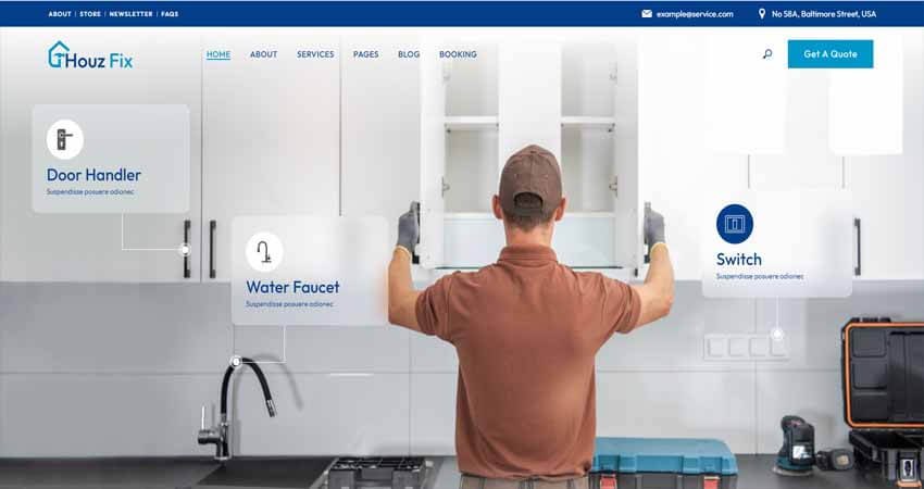 HouzFix-Plumber, Handyman Service WordPress Theme