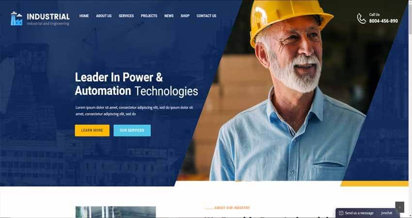 Industrial-Industry and Engineering WordPress Theme