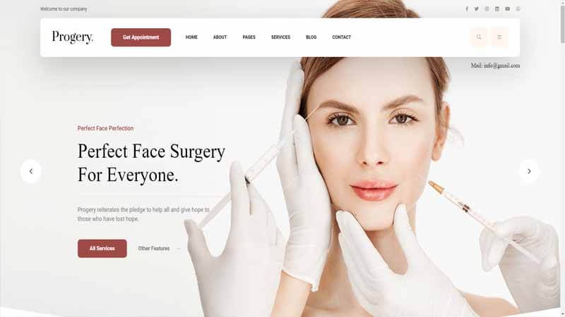 Progery- Plastic Surgery WordPress Theme + RTL