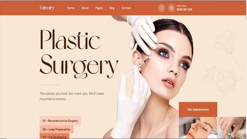 Vamary- Plastic Surgery WordPress Theme