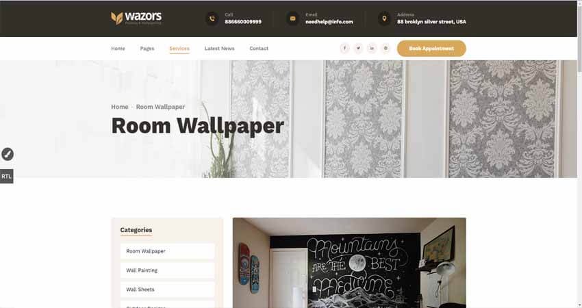 Wazors- Painting & Wallpapering WordPress Theme