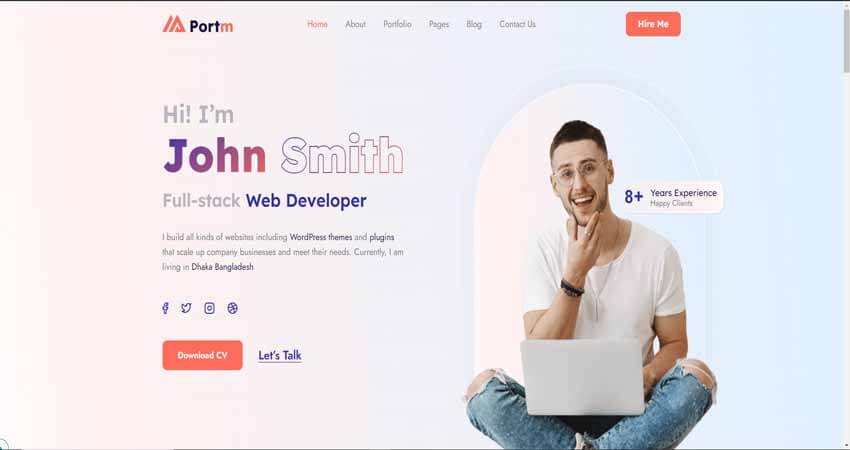 Portm-Personal Portfolio WordPress Theme