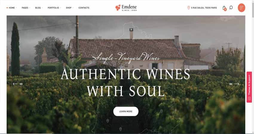 Emdene- Wine & Cheese WordPress Theme