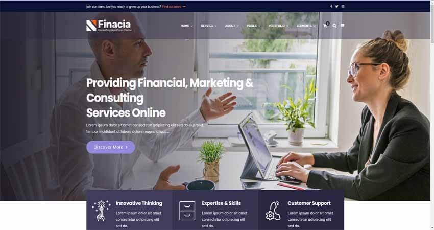 Finacia-Finance & Business WordPress Theme